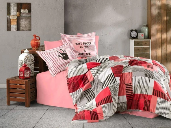 Hobby Tek Kişilik Poplin Nevresim Takımı Bermuda Koral ürün görseli 1