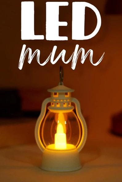 Led Mum Mini Kamp Tipi 1 Adet Pil Dahil Dumansız Alev Ledli  Dekor Işığı Beyaz PT430 ürün görseli 1