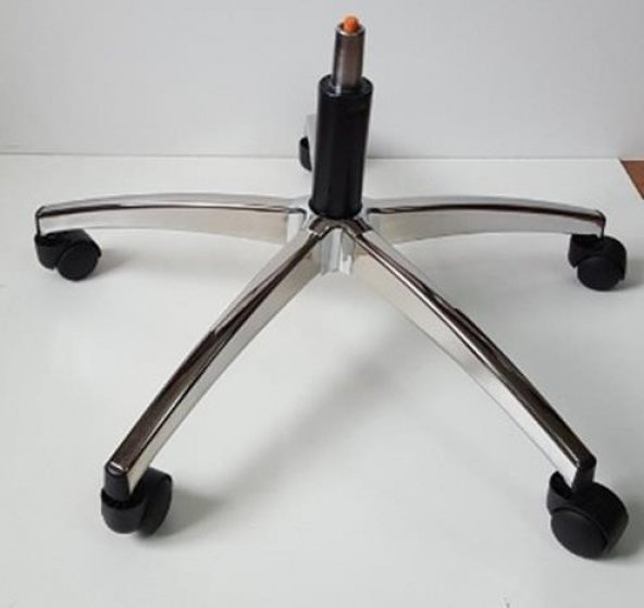 Oyuncu Koltuğu Krom Yıldız Ayak Siyah Pistonlu Çap 70 cm ürün görseli 1