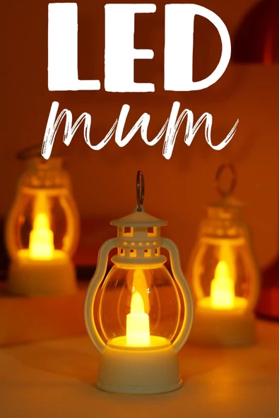 Led Mum Mini Kamp Tipi 3 Adet Pil Dahil Dumansız Alev Ledli  Dekor Işığı Beyaz PT430 ürün görseli 1