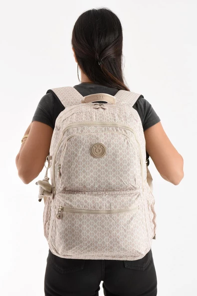 571 collections Ultra Hafif Sırt Çantası Okul Seyahat Unisex Desenli Krem (Model: 571-1C) ürün görseli 1