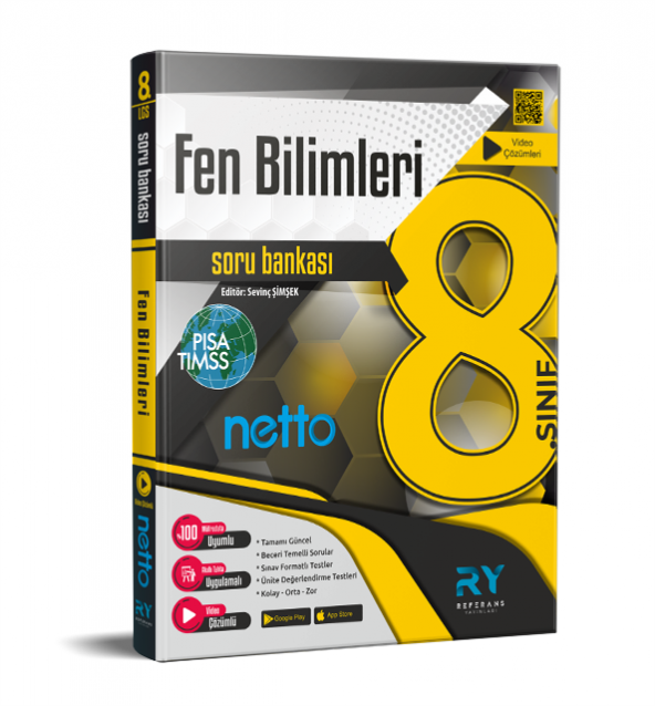 8. Sınıf Fen Bilimleri Soru Bankası Tamamı Video Çözümlü NETTO Referans Yayınları ürün görseli 1
