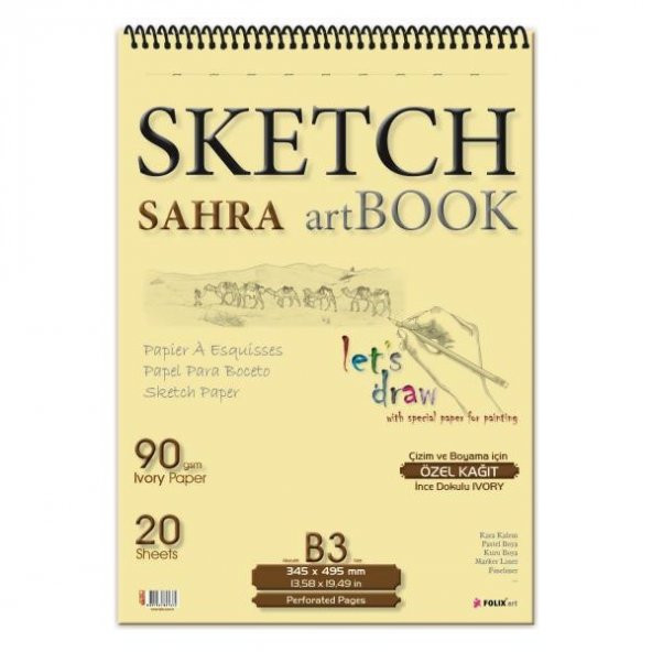 Sahra Spiralli 34,5x49,5 Blok.90 Gr.Ivory Kağıt ürün görseli 1