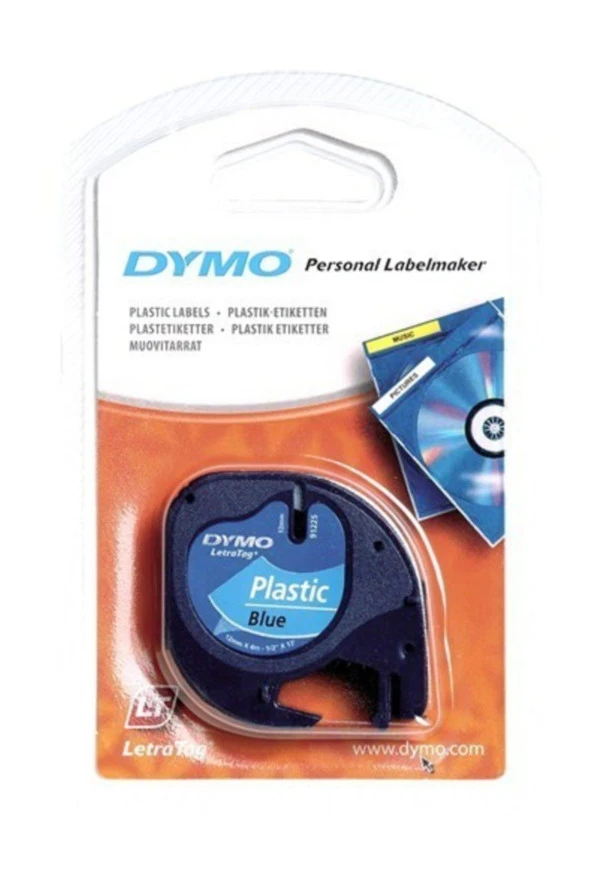 Dymo Letratag Şerit Plastik 12MM x 4 Metre Mavi ürün görseli 1