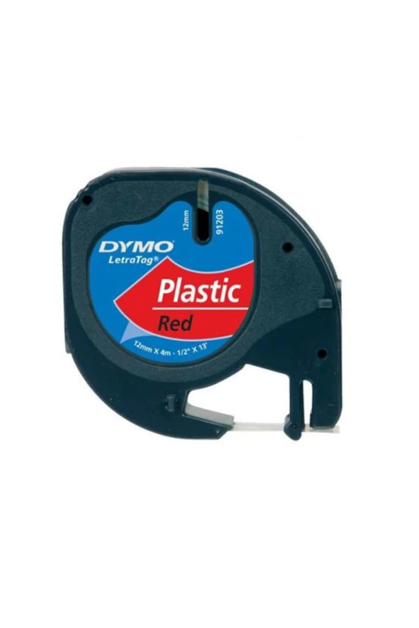 Dymo Letratag Şerit Plastik 12MM x 4 Metre Kırmızı ürün görseli 1