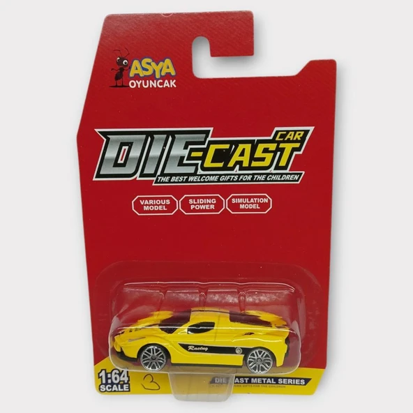 Metal Mini Arabalar  8 cm - Sarı - 3 - Resim 5