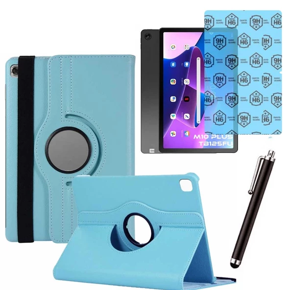 Lenovo Tab M10 Plus TB 125FU 3 Nesil Uyumlu Kılıf Ekran Koruyucu Ve Kalem Set Mavi ürün görseli 1