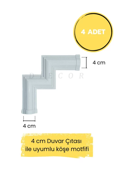 Dekoratif Boyanabilir Polimer 4 cm Duvar Çıtası Uyumlu Köşe Motifi ürün görseli 1