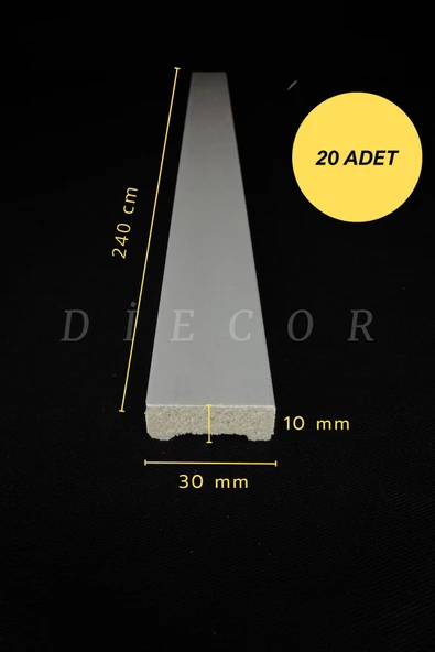 Dekoratif Boyanabilir 20 Adet 3 cm  Polistren Duvar Çıtası ürün görseli 1