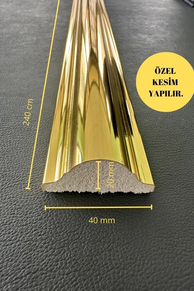 Dekoratif Boyanabilir  Polistren 1 adet Gold 4 cm  Duvar Çıtası ürün görseli 1