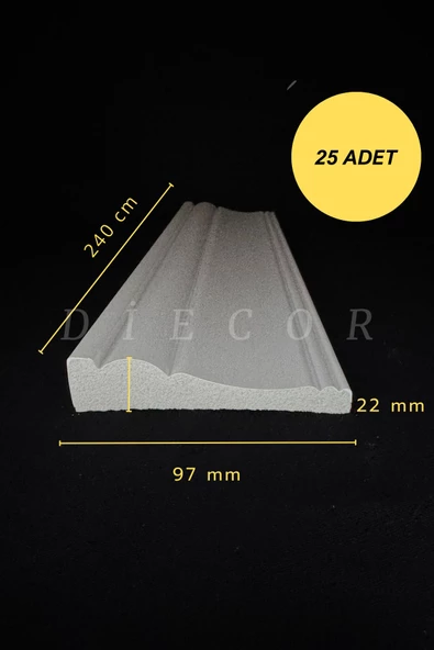 Dekoratif Boyanabilir 25 Adet 9 cm  Polistren Duvar Çıtası ürün görseli 1