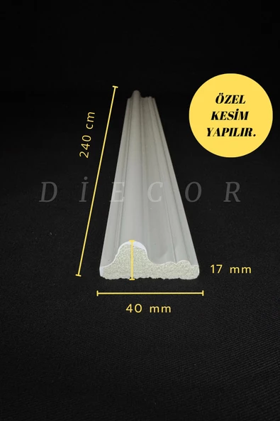Dekoratif Boyanabilir 1 Adet 4 cm Eğimli Polistren Duvar Çıtası ürün görseli 1