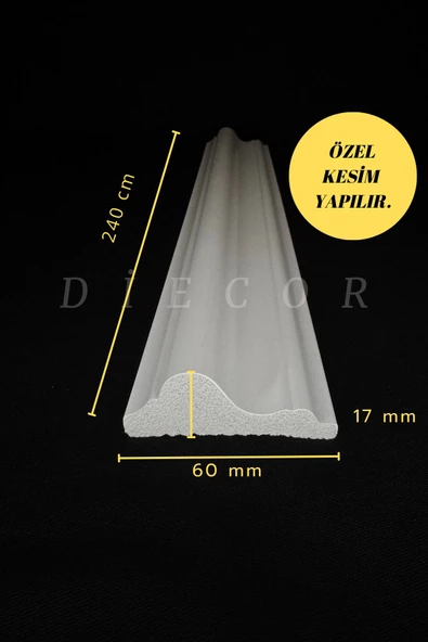 Dekoratif Boyanabilir 1 Adet 6 cm Eğimli Polistren Duvar Çıtası ürün görseli 1