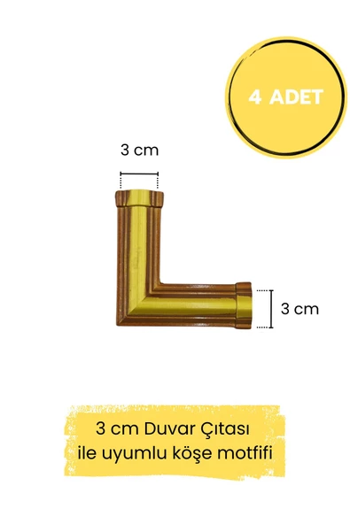 Dekoratif Boyanabilir Polimer 3 cm Duvar Çıtası Uyumlu Köşe Motifi ürün görseli 1