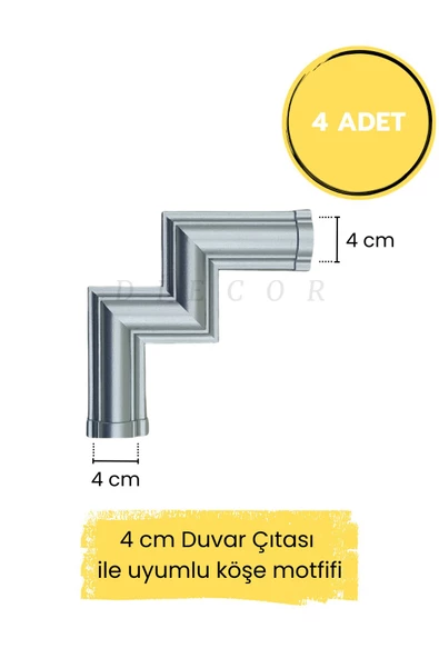 Dekoratif  Polimer 4 cm Duvar Çıtası Uyumlu Köşe Motifi ürün görseli 1