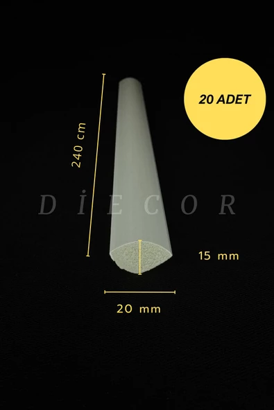 Dekoratif Boyanabilir 20 Adet 2 cm  Polistren Duvar Çıtası ürün görseli 1