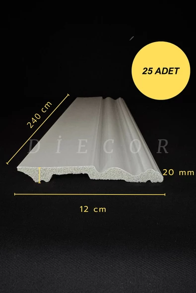 Dekoratif Boyanabilir 25 Adet 12 cm Polistren Süpürgelik ürün görseli 1