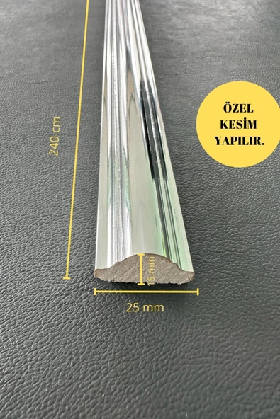 Dekoratif Boyanabilir  Polistren 1 adet Gümüş 2,5 cm  Duvar Çıtası ürün görseli 1