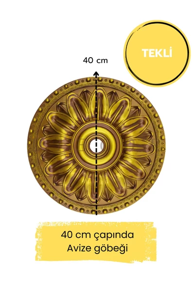 Dekoratif Polimer 40 cm Avize Göbeği ürün görseli 1