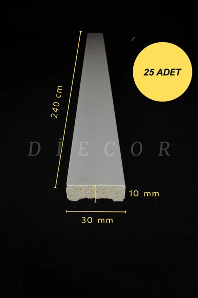 Dekoratif Boyanabilir 25 Adet 3 cm  Polistren Duvar Çıtası ürün görseli 1