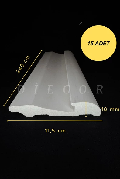 Dekoratif Boyanabilir 15 Adet 11,5 Cm Led Döşenebilen Polistren Süpürgelik ürün görseli 1