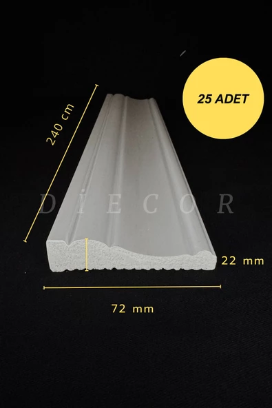 Dekoratif Boyanabilir 25 Adet 7 cm Polistren Süpürgelik ürün görseli 1