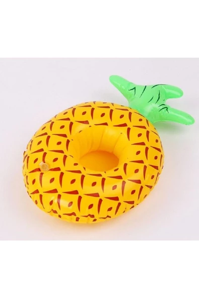NETAVANTAJ Ananas Desenli Şişme Havuz Deniz Bardak Tutucu Float Bar ürün görseli 1