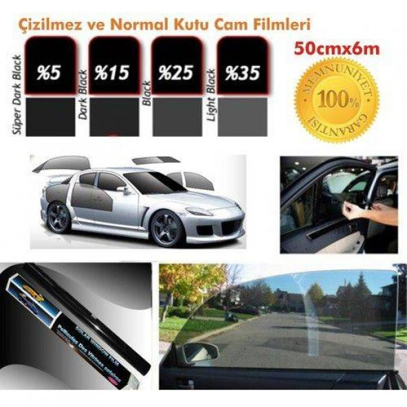 Cam Filmi Kutu Bir Arabalık 50Cmx6M Black 2 Numara Yüzde 20 ürün görseli 1