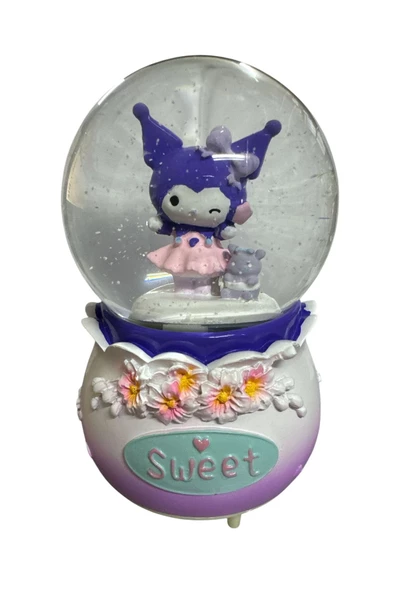 NETAVANTAJ Kuromi Sweet Göz Kırpan Müzikli Işıklı Püskürtmeli Büyük Boy Kar Küresi ürün görseli 1
