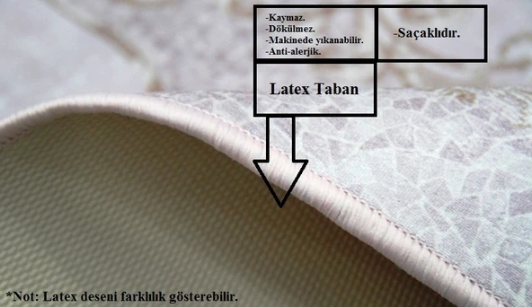 Brillant Latex Kaymaz Taban Halı-ROMANCE HL11548.801-(130x190) ürün görseli 1
