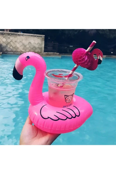 NETAVANTAJ Flamingo Havuz Deniz Şişme Bardak Tutucu Float Bar ürün görseli 1