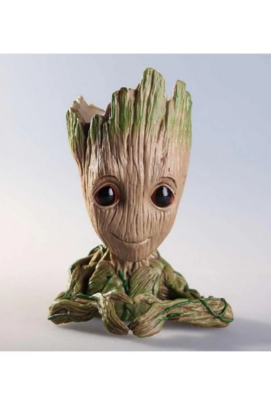 NETAVANTAJ Galaksinin Koruyucuları Baby Groot Figür Kalpli Saksı Kalemlik Pla ürün görseli 1