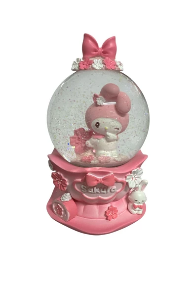NETAVANTAJ My Melody Sakura Göz Kırpan Işıklı Müzikli Büyük Boy Kar Küresi ürün görseli 1