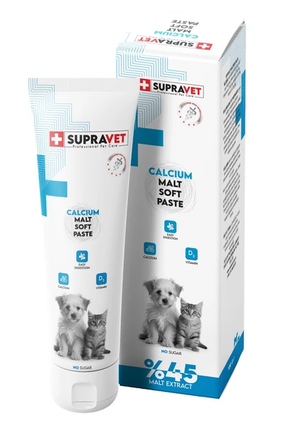 Supravet Calcium Kedi ve Köpekler İçin Kalsiyum Malt Paste 100 gr ürün görseli 1