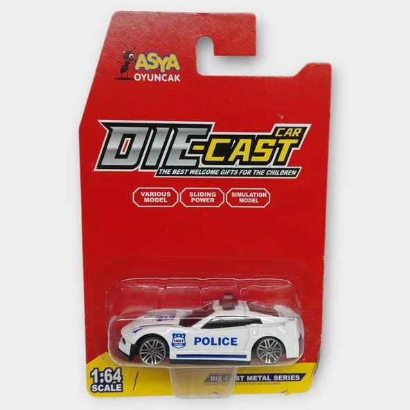 Metal Mini Polis Arabası  8 cm - Polis - 1 - Resim 5