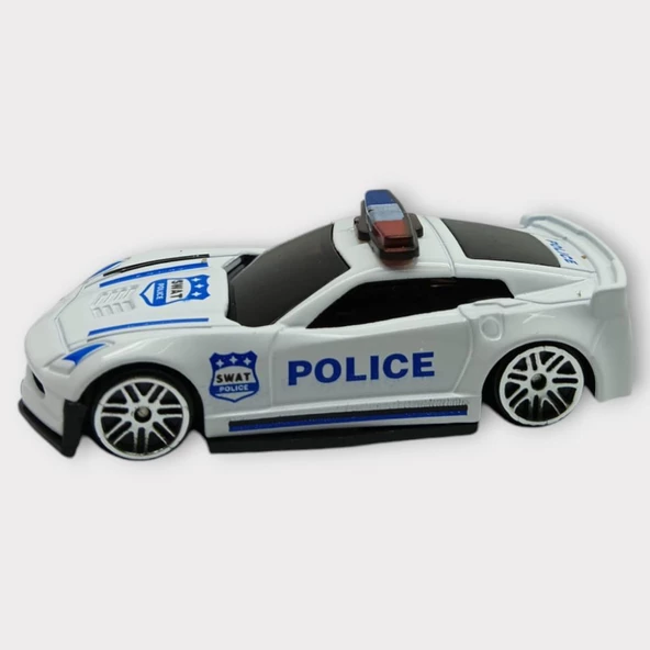 Metal Mini Polis Arabası  8 cm - Polis - 1 - Resim 2