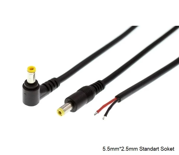 5.5mm*2.5mm Standart Notebook Adaptörü Kablo Ucu (Tamir Kablosu) 90W  1.5 METRE ürün görseli 1