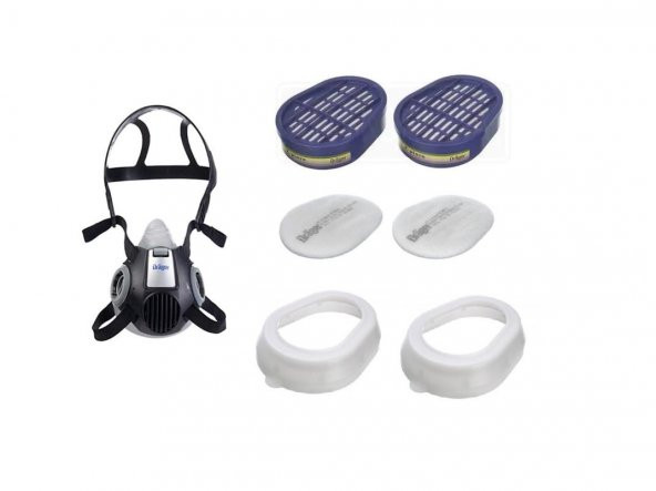 Drager Yarım Yüz Maskesi + Abek Filtre + Ffp2Filtre + Ped Kapağı ürün görseli 1