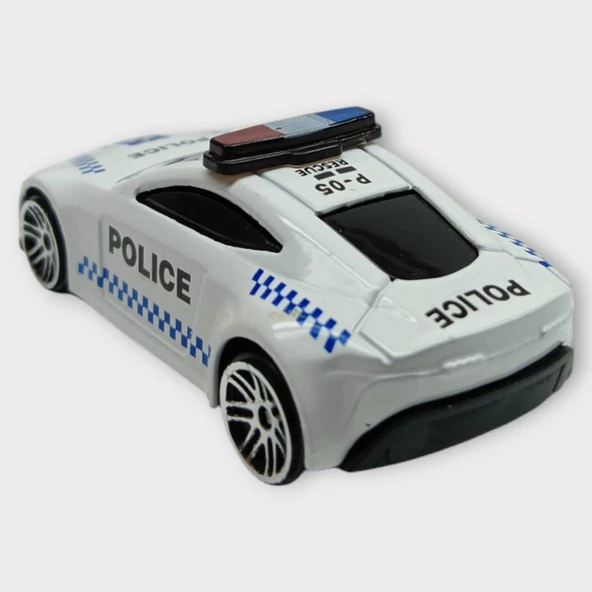 Metal Mini Polis Arabası  8 cm - Polis - 5 - Resim 3