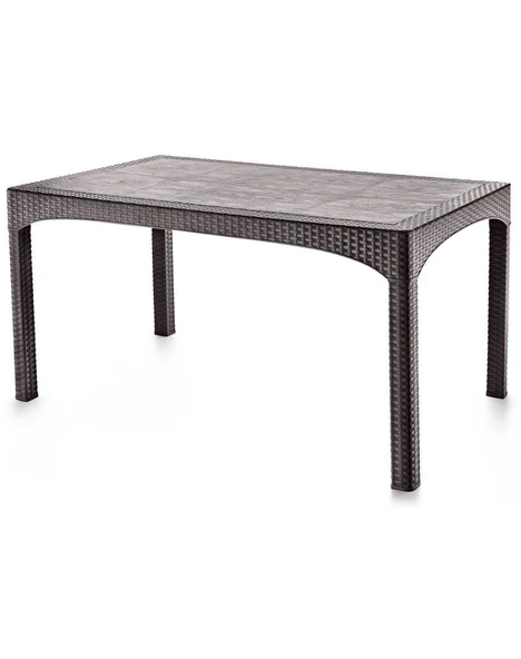 Omnipazar SY-2587 Kahverengi Rattan Dikdörtgen Kapalı Masa 90x150 cm ürün görseli 1