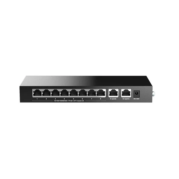 H3C MAGIC BS210T-P 8 PORT GIGABIT + 2 PORT GIGABIT UPLINK 57W POE METAL KASA SWITCH ürün görseli 1