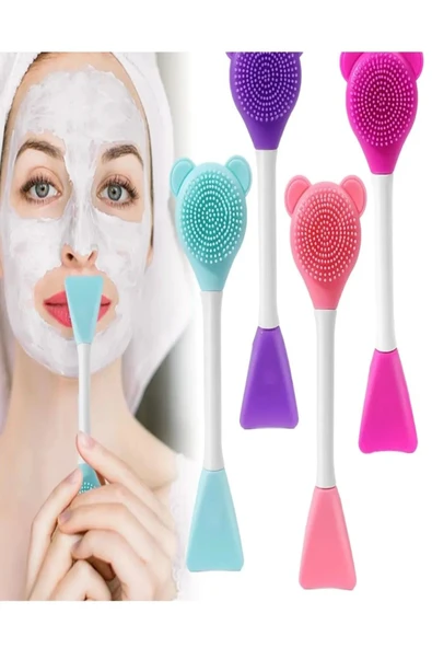 3 In 1 Ayıcık Silikon Maske Sürme Peeling Ve Temizleme Firçası Silikon Maske Spatulası ürün görseli 1