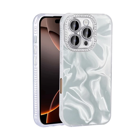 Apple iPhone 16 Pro Uyumlu Kılıf Airbagli Parlak Taş Detay Tasarımlı Esila Kapak ürün görseli 1