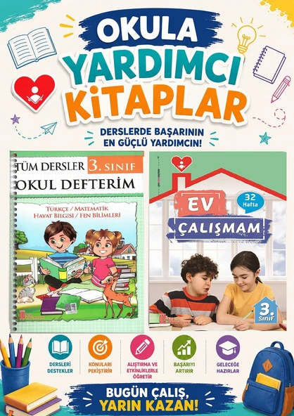 3.Sınıf Tüm Dersler Okul Defterim+Ev Çalışmam ürün görseli 1