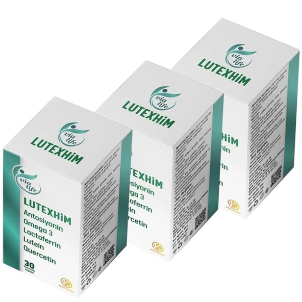 Lutexhim Lactoferrin, Antosiyanin, Omega 3, Quersetin, Lutein, Zeaksantin 30 Soft jel - 3'lü ürün görseli 1