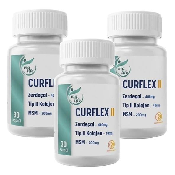 Curflex Tip 2 Kolajen, MSM, Zerdeçal 30 Kapsül - 3'lü ürün görseli 1