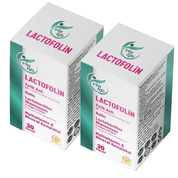 Lactofolin Folik Asit, Kolin, Probiyotik, Multivitamin 30 Kapsül - 2'li ürün görseli 1