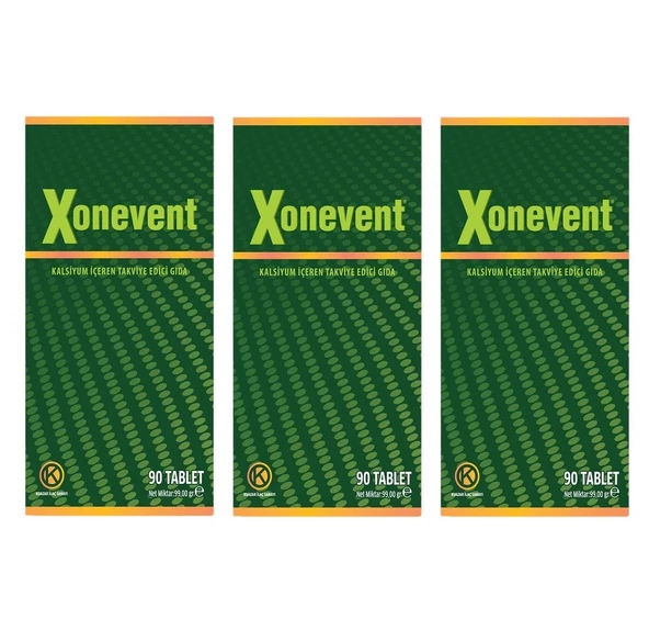 Xonevent Kalsiyum, Magneyum, D3, Lizin, Bor 90 Tablet - 3'lü ürün görseli 1