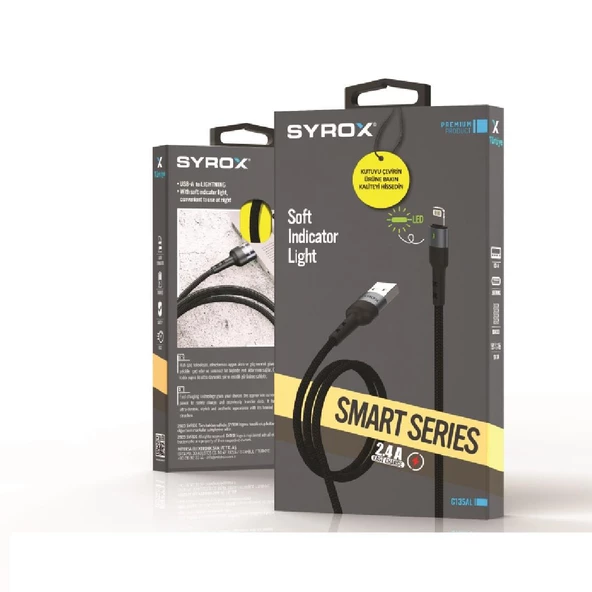 Syrox C135AL 2.4A Hızlı İphone Lightnıng Şarj & Data Kablosu - Resim 4