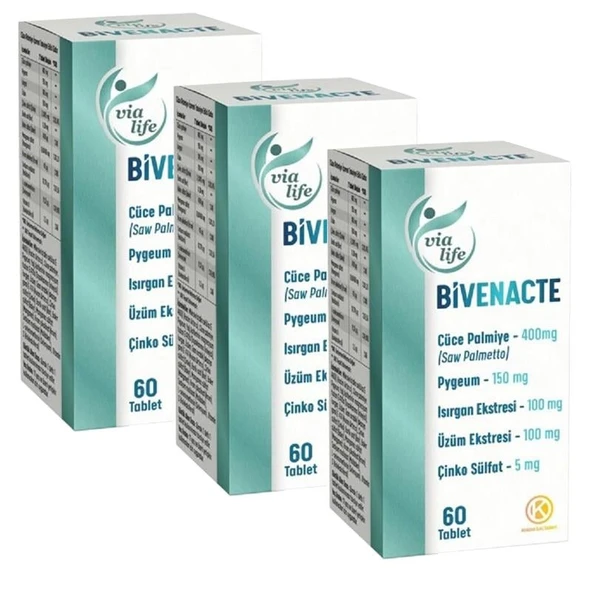 Bivenacte Cüce Palmiye (Saw Palmetto), Pygeum  60 Tablet - 3'lü ürün görseli 1